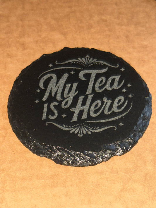 Slate custom engraved coaster set of 4