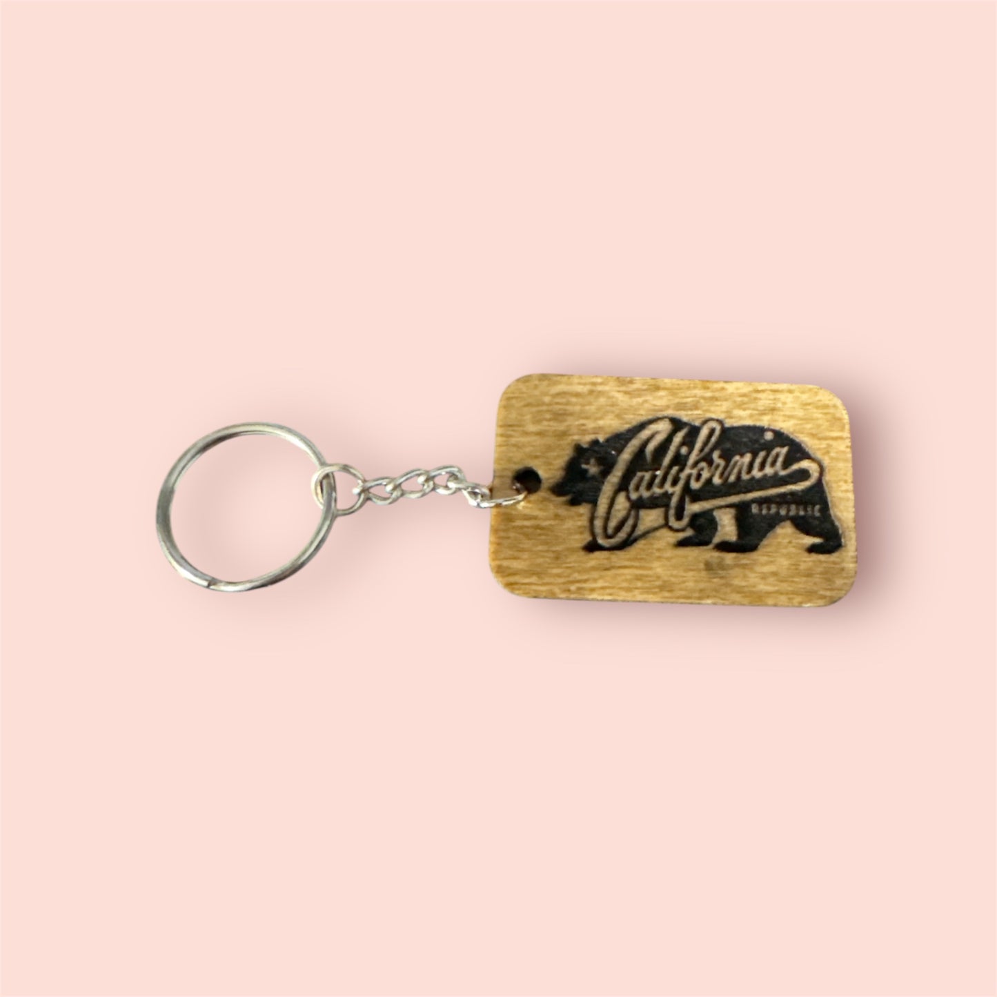 2” wooden California keychain