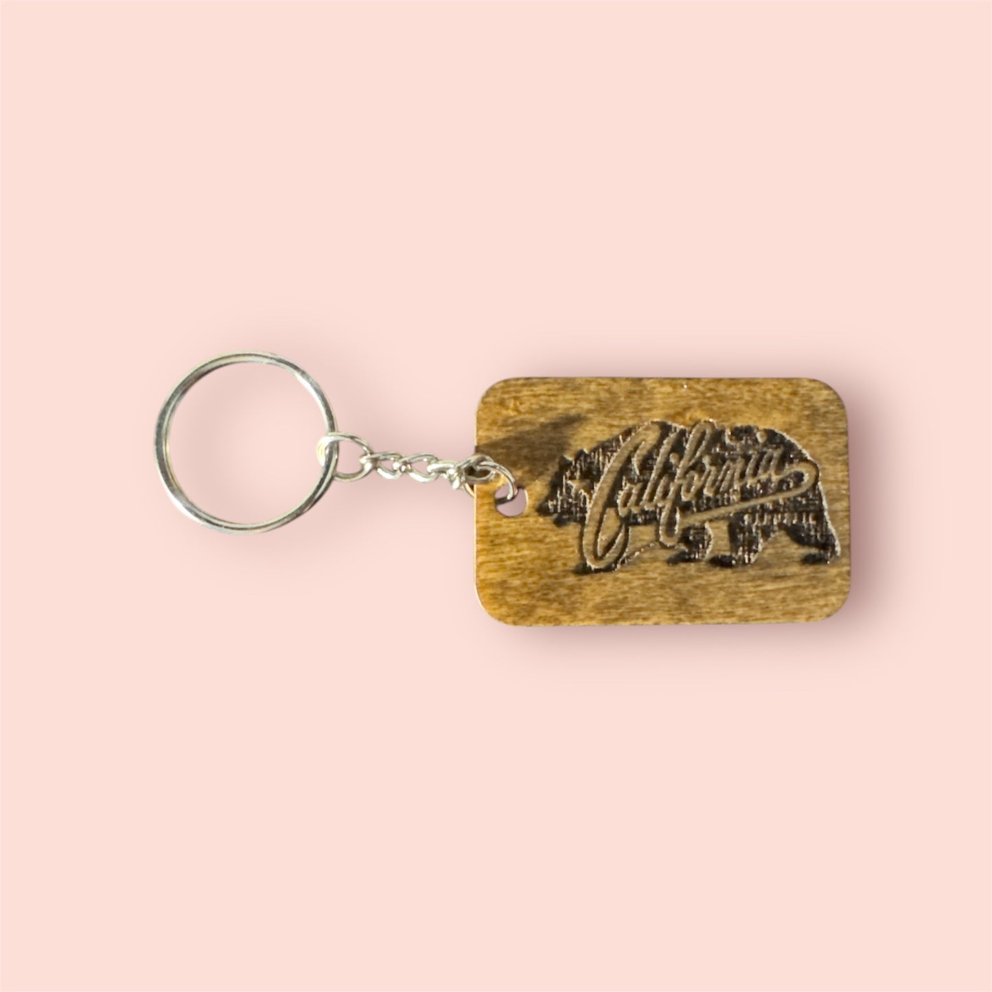 2” wooden California keychain