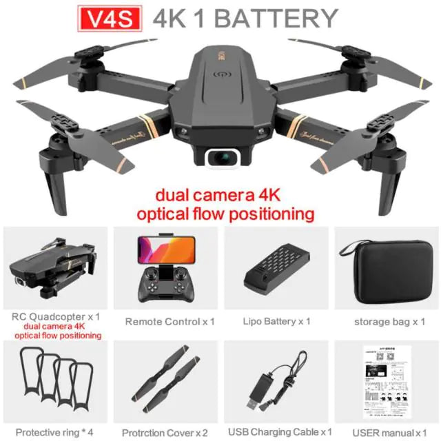 V4 RC Drone: 4K HD Camera, WiFi FPV